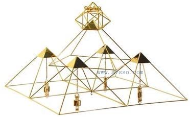 Finest Quality 51 Degree 9 24K Gold Plated Copper Meditation Pyramid for Healing
