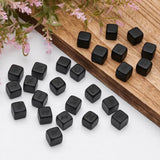 25Pcs/Set Rune Stones Set With Engraved Elder Futhark Alphabet Healing Black Obsidian For Chakra Balancing Meditation Divination