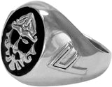 Large Sterling Silver Runic Norse God Odin Ring (Size 5-15)