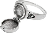 Sterling Silver Tree Pentacle Poison Locket Ring (Sizes 5-12)