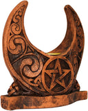 Moon Candle Holder Wood Finish