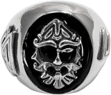 Large Sterling Silver Runic Norse God Odin Ring (Size 5-15)