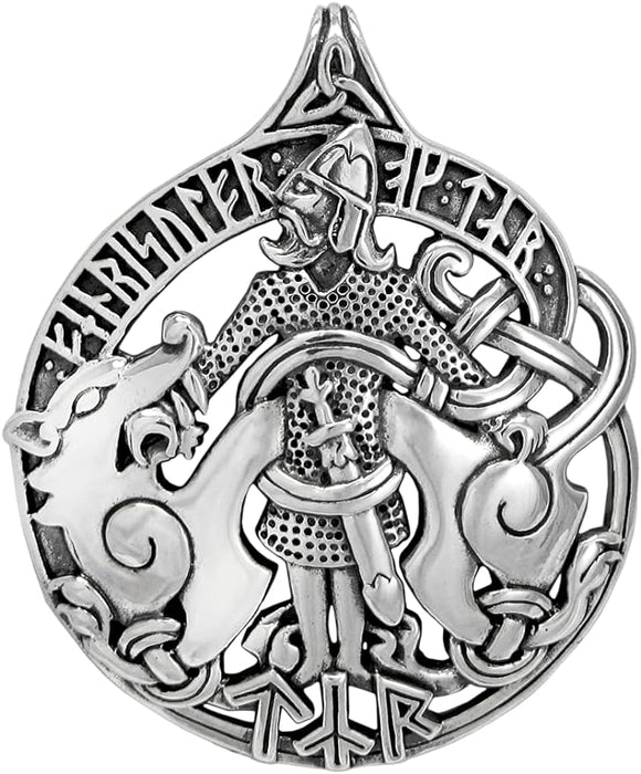 Sterling Silver Norse God Tyr Pendant