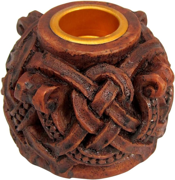 Celtic Knot Candleholder in Wood Finish