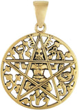 Bronze Pagan God Cernunnos Pentacle Pentagram Pendant