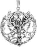 Sterling Silver Queen of Heaven Asarte Goddess Astroglobe Pendant - 1.75 Inches Diameter