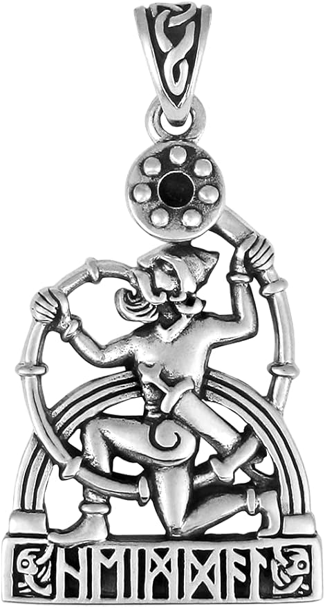 Sterling Silver Heimdall Norse Viking God Pendant