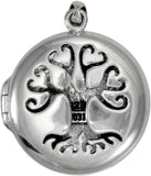 Sterling Silver Aromatherapy Tree Pentacle Pentagram Locket; 1 Inch Diameter