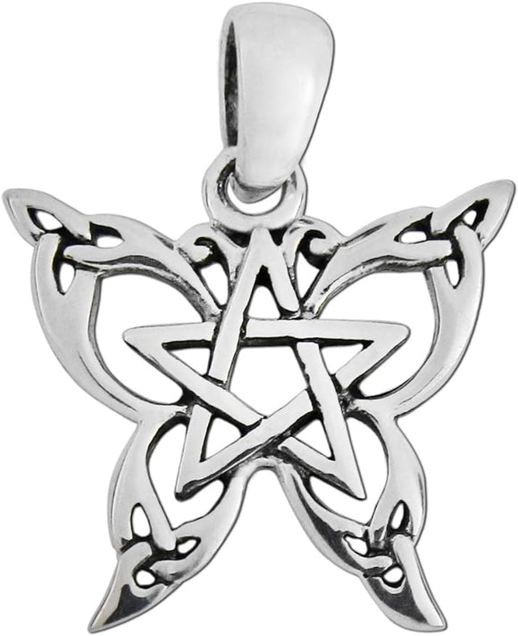 Sterling Silver Small Butterfly Pentacle Pendant