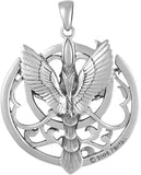 Sterling Silver Queen of Heaven Asarte Goddess Astroglobe Pendant - 1.75 Inches Diameter