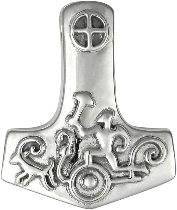 Sterling Silver Petroglyph Norse Thor's Hammer Pendant