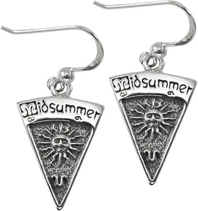 Sterling Silver Midsummer Wiccan Holiday Sabbat Dangle Earrings