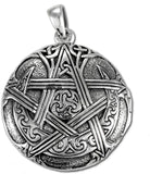 Sterling Silver Moon Pentacle Pentagram Aromatherapy Locket; 1 Inch Diameter