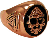 Large Copper Runic Odin Norse Ring (Size 5-15)