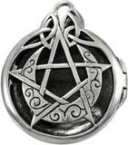 Sterling Silver Crescent Moon Aromatherapy Pentacle Pentagram Locket