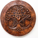 Large Tree Pentacle Plaque Wood Finish