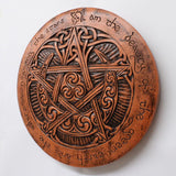 Large Moon Pentacle Plaque in Wood Finish