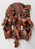 Green Man and Horned God Double Switchplate Wood Finish