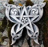 Butterfly Pentacle Wall Plaque Stone Finish