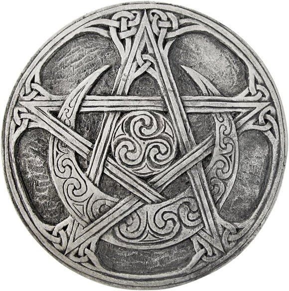 Moon Pentacle Plaque Stone Finish