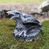 Mini Pewter Raven with Norse Runes Chime Candle Holder