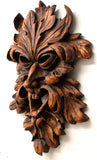 Large Leafman Mask Greenman Wall Plaque - Wood Finish - 17 inches