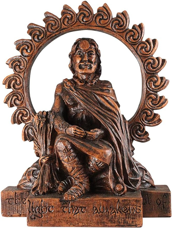 Celtic God Lugh Statue Wood Finish