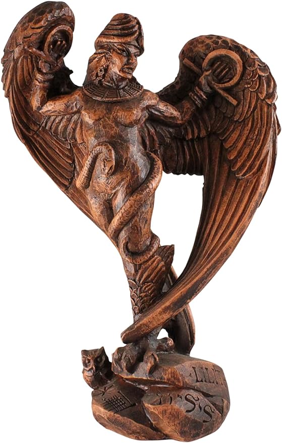 Goddess Lilith Statue Wood Finish