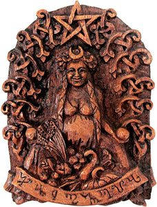 Goddess Habondia Wall Plaque Wood Finish