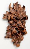 Large Leafman Mask Greenman Wall Plaque - Wood Finish - 17 inches