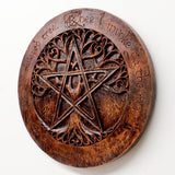 Large Tree Pentacle Plaque Wood Finish