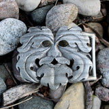 Pewter Oak King Green Man Belt Buckle