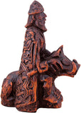 Freyr Norse God of Harvest Figurine - Wood Finish