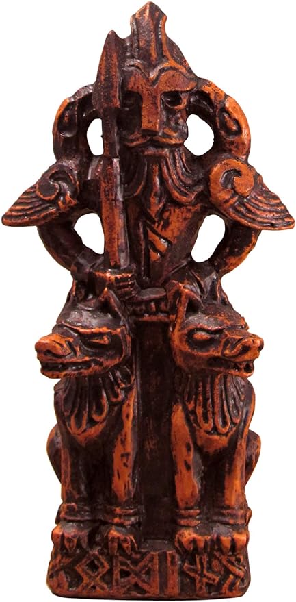 The All-Father Norse God Odin Figurine - Wood Finish