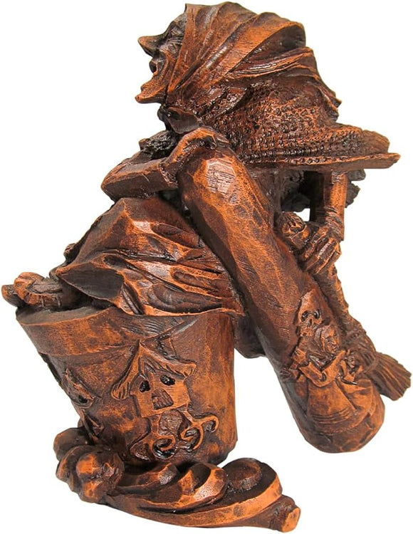 Baba Yaga Statue - Wood Finish