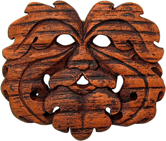 Oak King Greenman Plaque Wood Finish