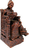 Seated Norse Hel Statue - Goddess of The Underworld - Wood Finish