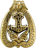 Bronze Mjolnir Thor's Runic Dragon Hammer Pendant