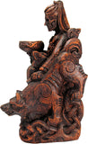 Seated Norse Hel Statue - Goddess of The Underworld - Wood Finish