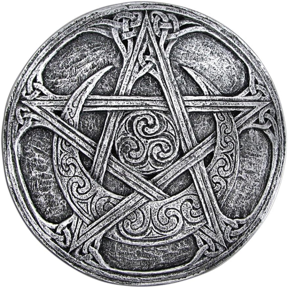 Moon Pentacle Plaque Silver Finish