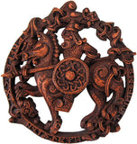 Norse God Odin Plaque Wood Finish Brown