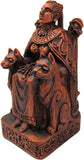 Seated Norse Goddess Freya Statue Wood Finish