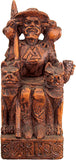 Seated Norse God Odin Statue Wood Finish