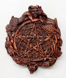 Small Faerie Pentacle Wall Plaque Wood Finish