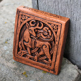 Celtic Stag Wall Plaque - Wood Finish