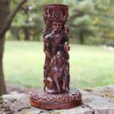 God Candle Holder Wood Finish