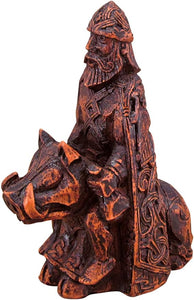 Freyr Norse God of Harvest Figurine - Wood Finish