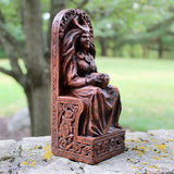 Seated Goddess Statue Wood Finish Brown