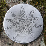 Pewter Moon Pentacle Altar Tile Paten