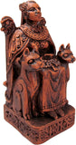 Seated Norse Goddess Freya Statue Wood Finish